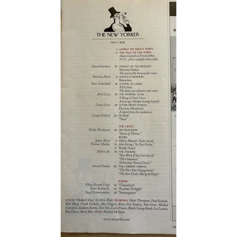 The New Yorker Magazine‎ May 7th 2012 Issue